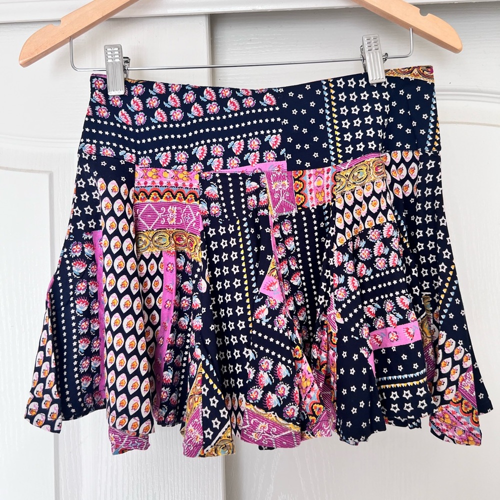NWT Raga Color-block Boho Mini Skirt - Picture 3 of 7